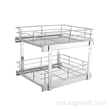 Kitchen Stainless Steel Pull-Out Wire Basket